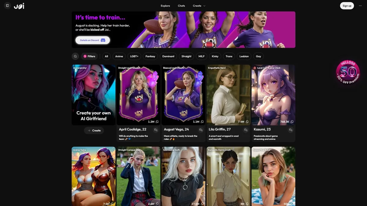 Joi AI interface screenshot