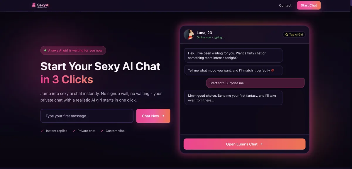 Sexy AI interface screenshot